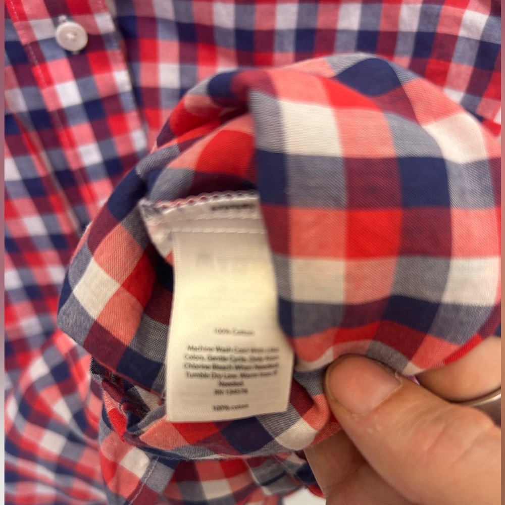 Vineyard Vines Red, Navy & White Gingham Button-Down Shirt - Picture 7 of 7